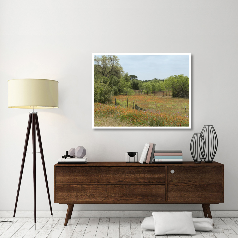 Field of wildflowers in Gonzales County, TX-Paper Art-50&quotx38"