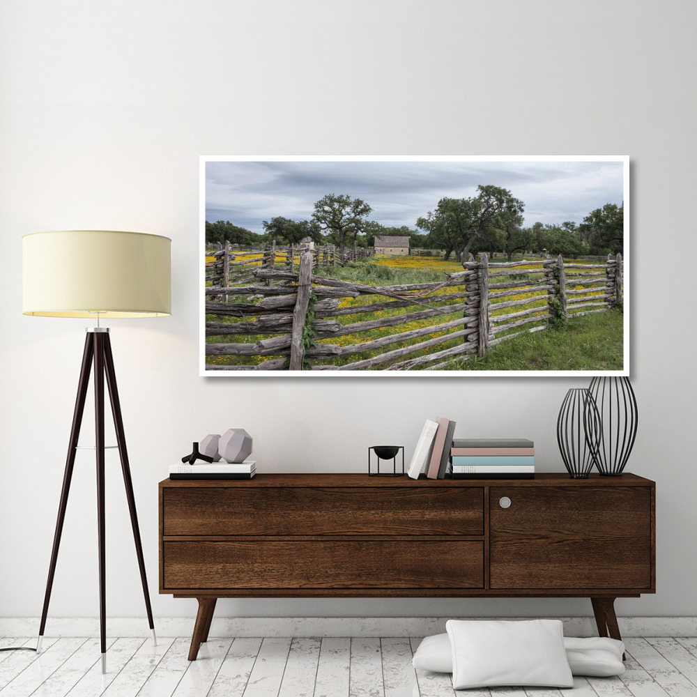 Vivid field of wildflowers in the Lyndon B. Johnson National Historical Park in Johnson City, TX-Paper Art-74&quotx38"
