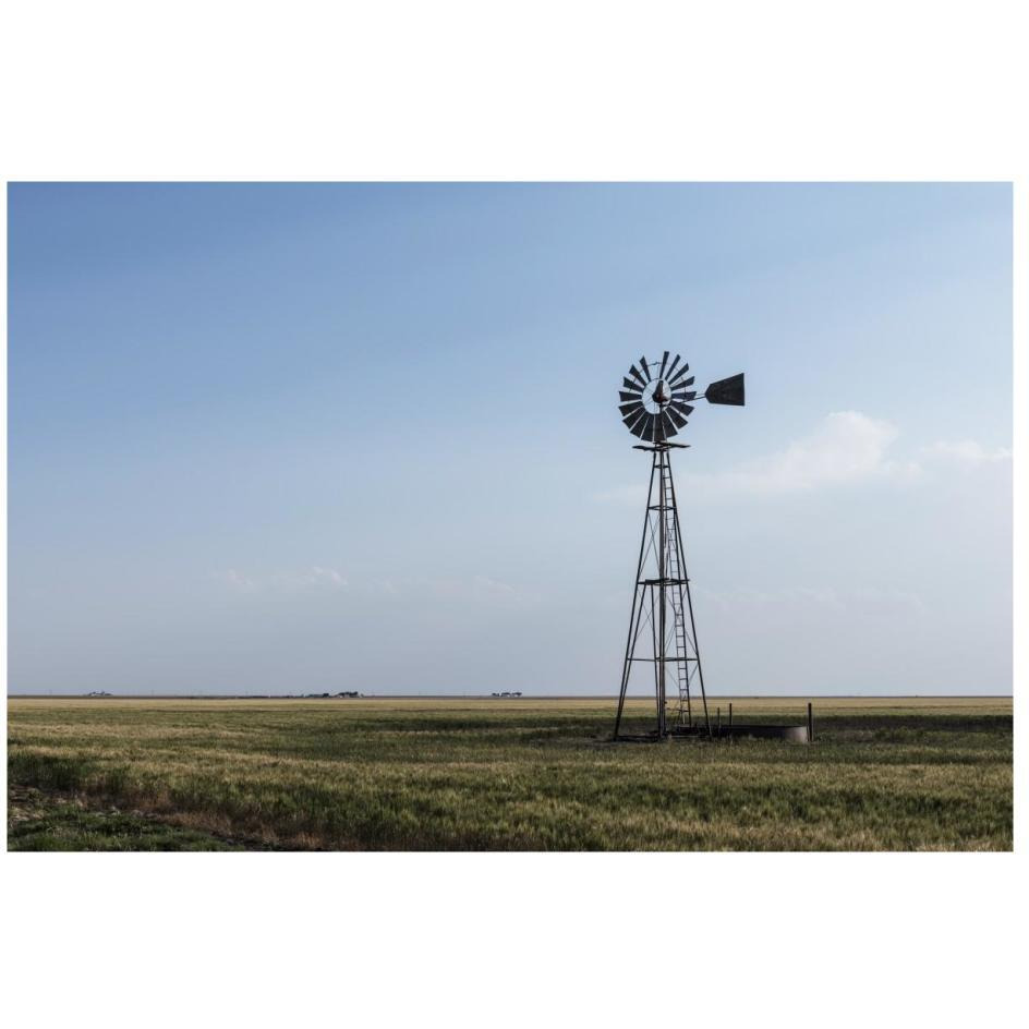Windmill in rural Gray County in the Texas panhandle-Paper Art-26&quotx18"