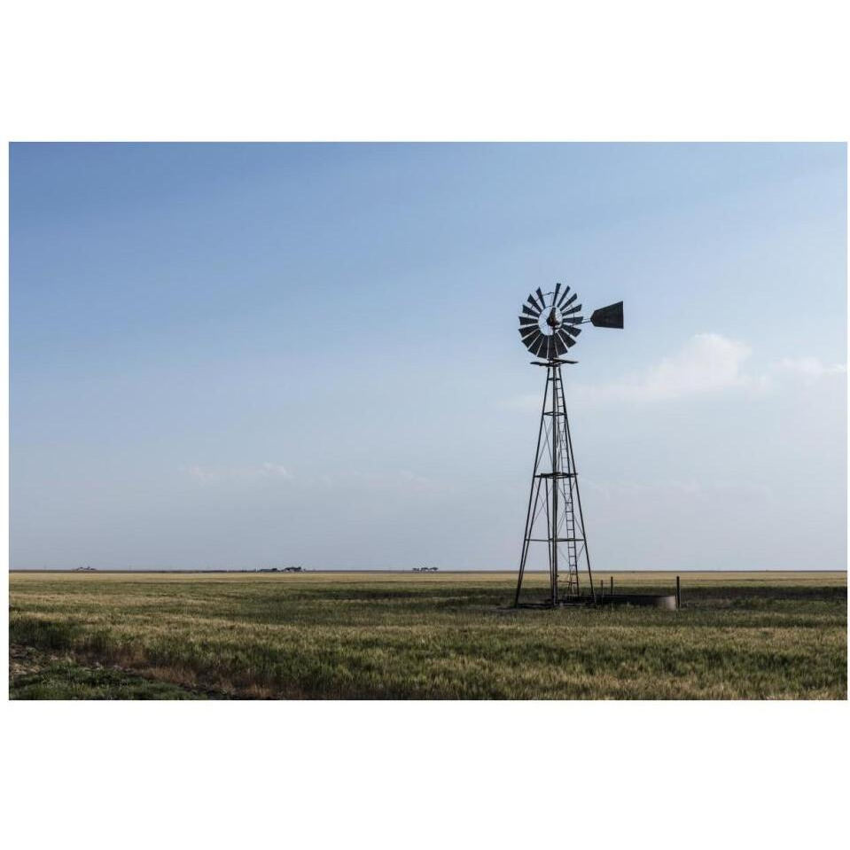 Windmill in rural Gray County in the Texas panhandle-Paper Art-38&quotx26"