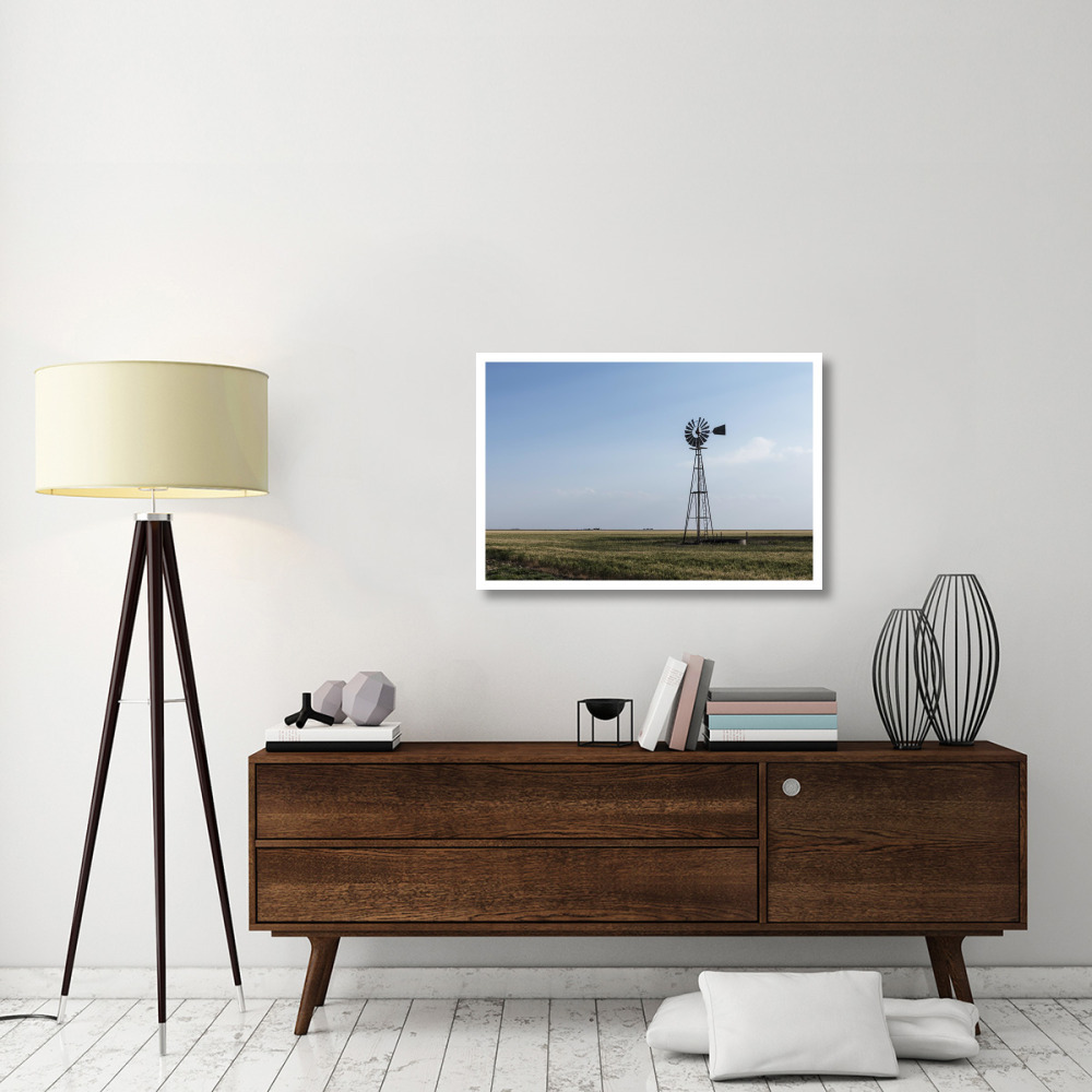 Windmill in rural Gray County in the Texas panhandle-Paper Art-38&quotx26"