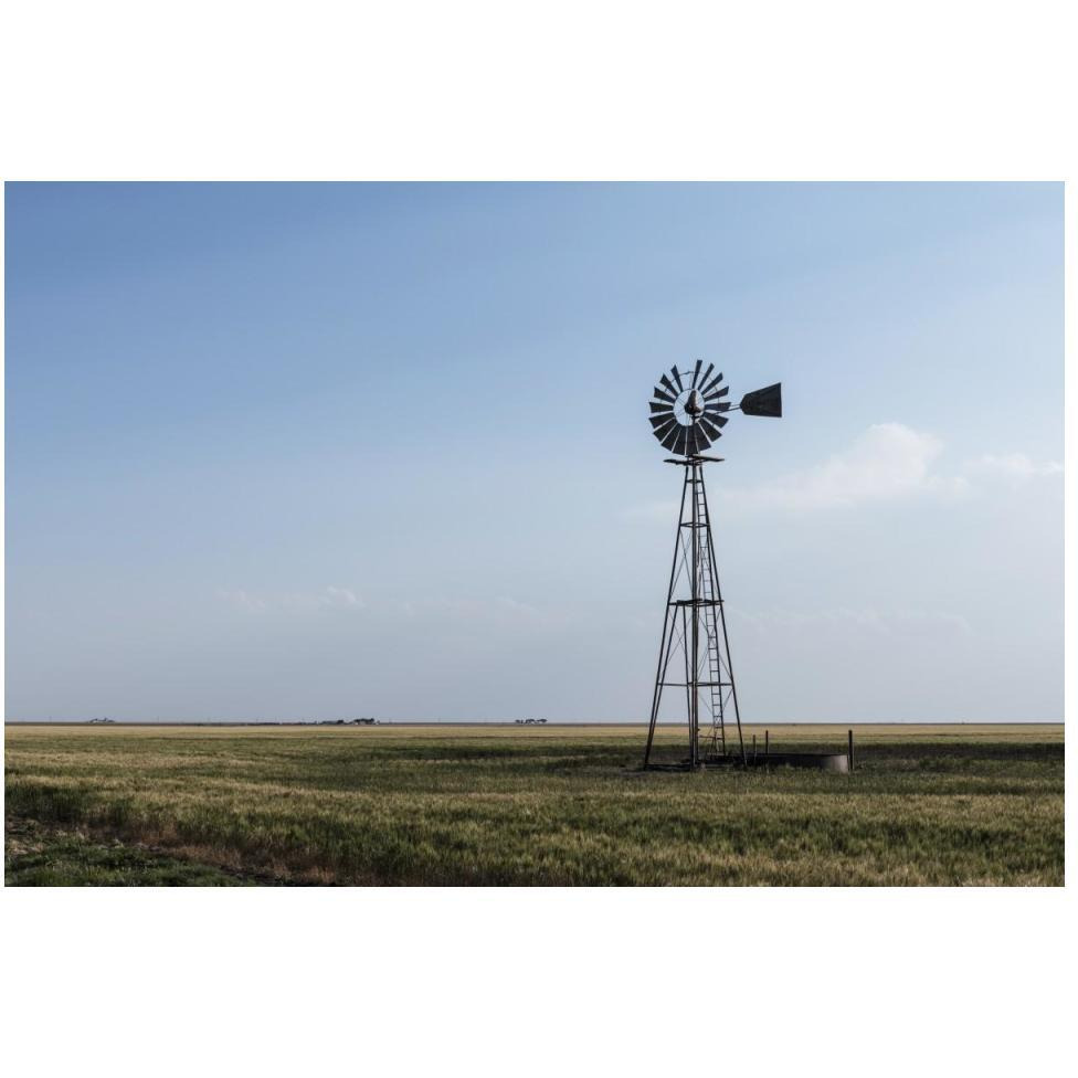 Windmill in rural Gray County in the Texas panhandle-Paper Art-50&quotx34"