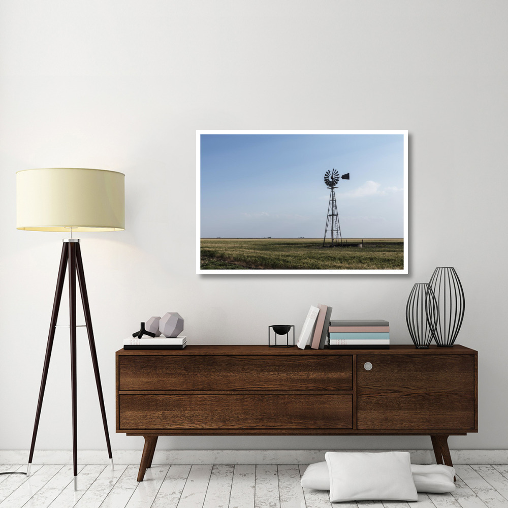 Windmill in rural Gray County in the Texas panhandle-Paper Art-50&quotx34"