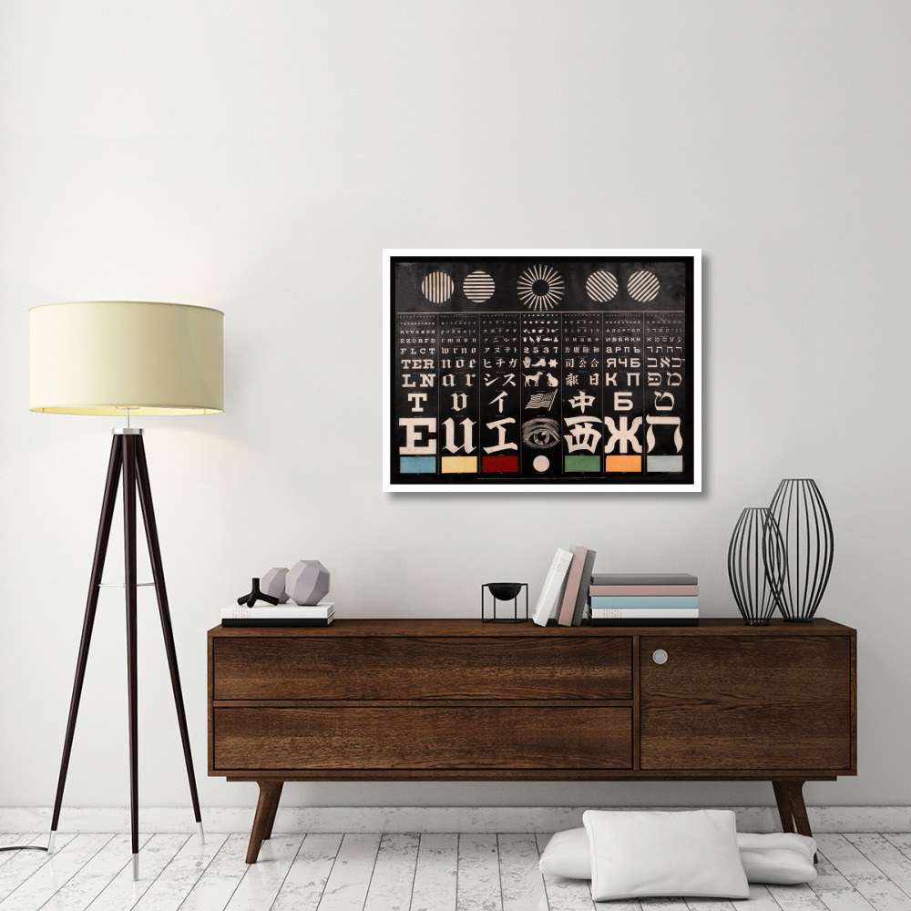 Multi-Lingual Eye Chart, ca. 1907 - Light Background-Paper Art-42&quotx32"