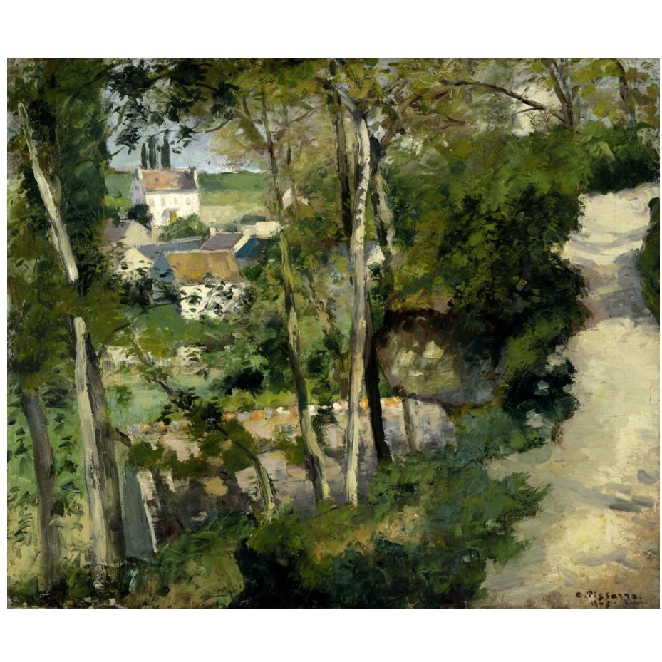 The Climb, Rue de la Cote-du-Jalet, Pontoise (Chemin montant, rue de la Cote-du-Jalet, Pontoise), 1875-Paper Art-24&quotx20"