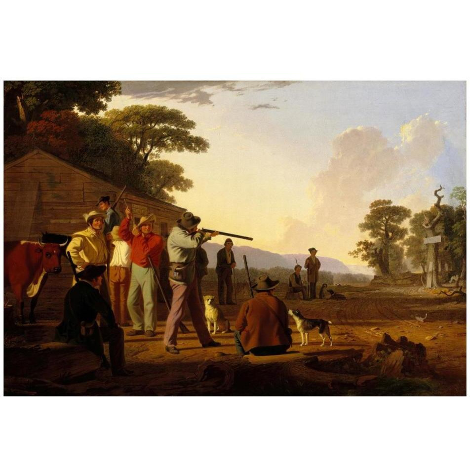 Shooting for the Beef, 1850-Paper Art-32&quotx22"