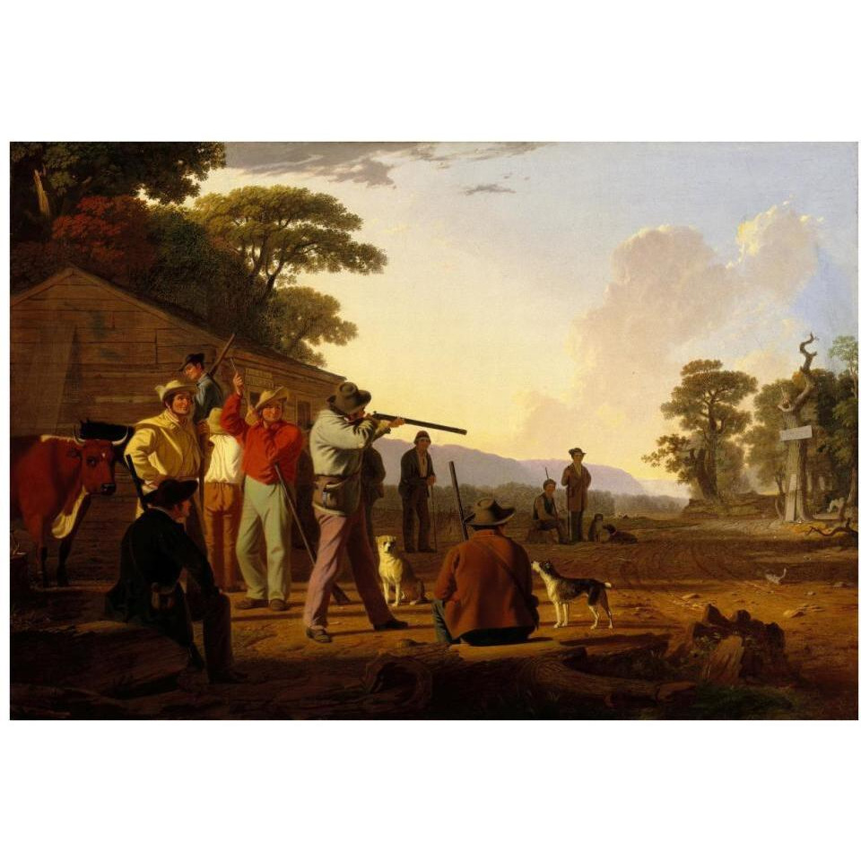 Shooting for the Beef, 1850-Paper Art-38&quotx26"