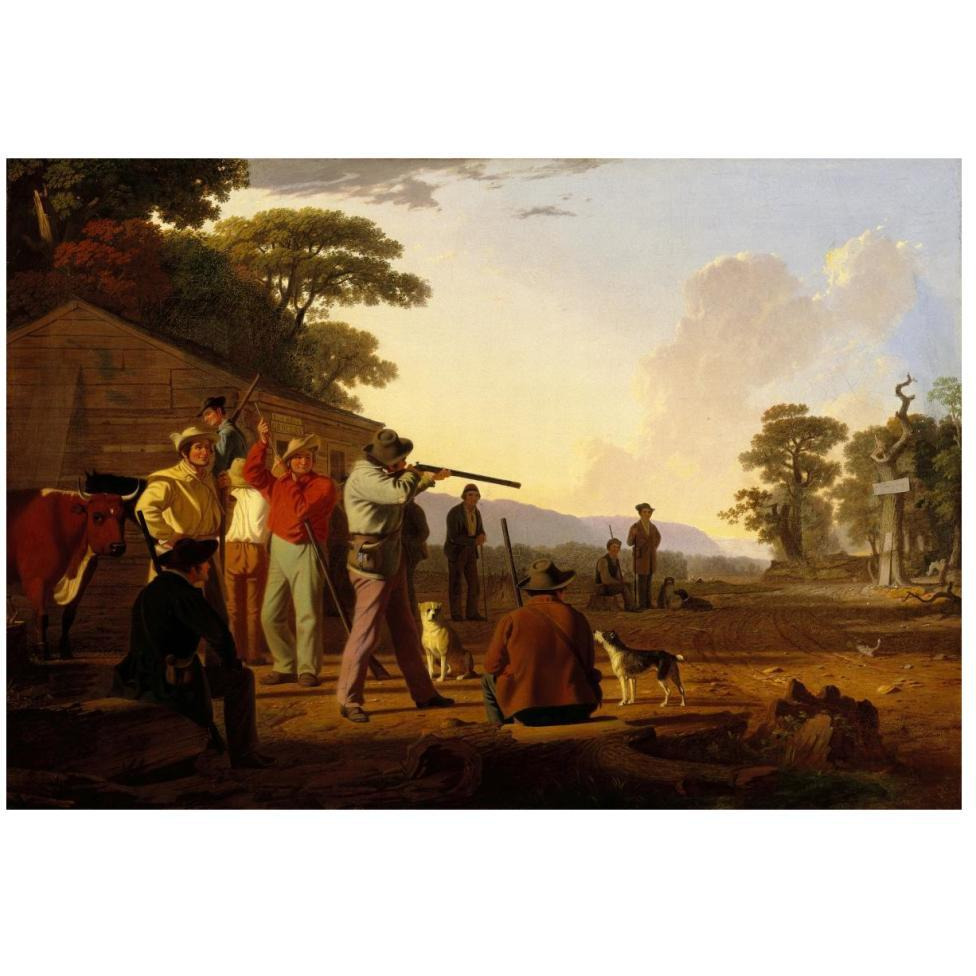 Shooting for the Beef, 1850-Paper Art-46&quotx32"