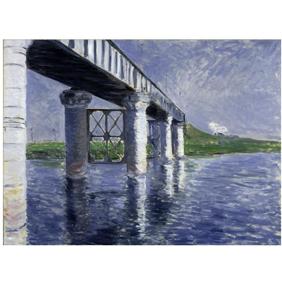 The Seine and the Railroad Bridge at Argenteuil (La Seine et le pont du chemin de fer d'Argenteuil), 1885 or 1887-Paper Art-24&quotx18"