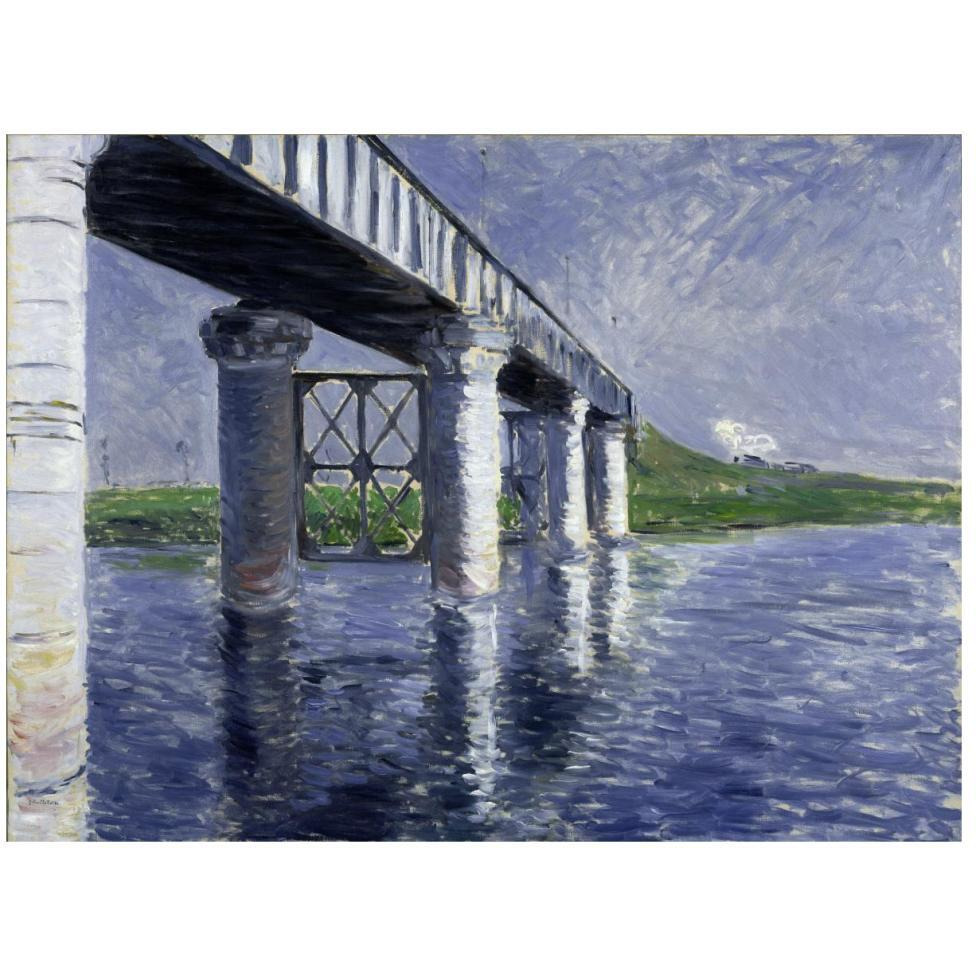 The Seine and the Railroad Bridge at Argenteuil (La Seine et le pont du chemin de fer d'Argenteuil), 1885 or 1887-Paper Art-46&quotx35"