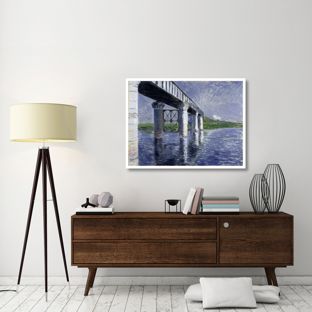 The Seine and the Railroad Bridge at Argenteuil (La Seine et le pont du chemin de fer d'Argenteuil), 1885 or 1887-Paper Art-46&quotx35"