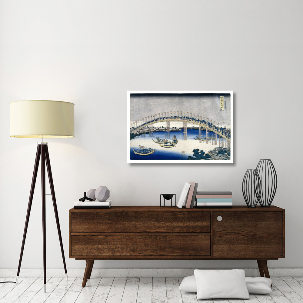 The Festival of Lanterns on Temma Bridge,ca. 1827-1830-Paper Art-42&quotx29"