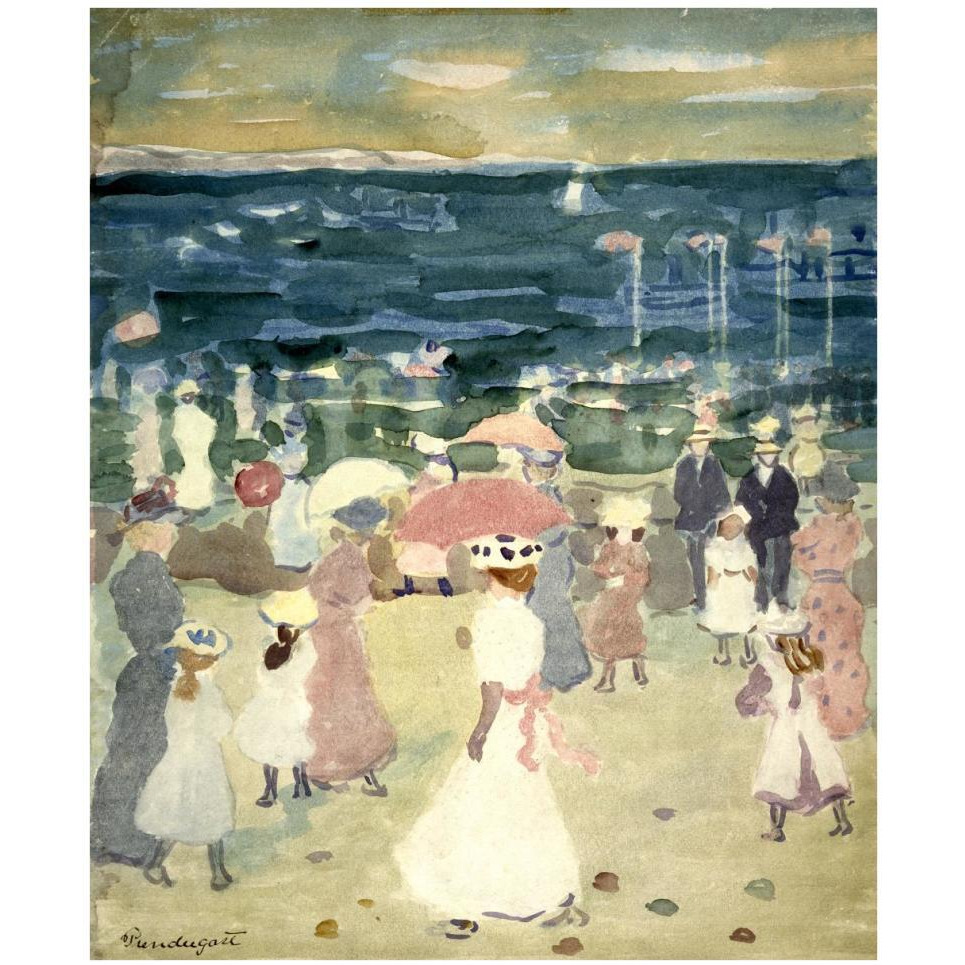 Sunday on the Beach, ca. 1896-1898-Paper Art-35&quotx42"