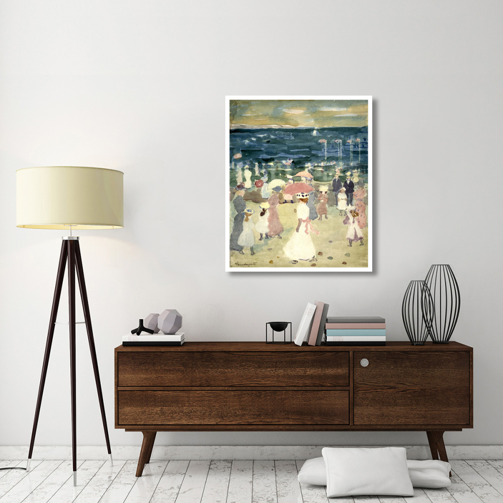 Sunday on the Beach, ca. 1896-1898-Paper Art-35&quotx42"