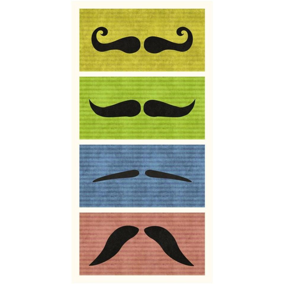 Mustache Stacked-Paper Art-20&quotx38"