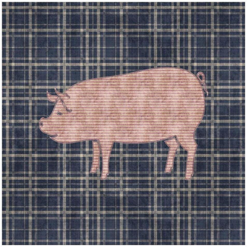 Country Style Pig-Paper Art-32&quotx32"