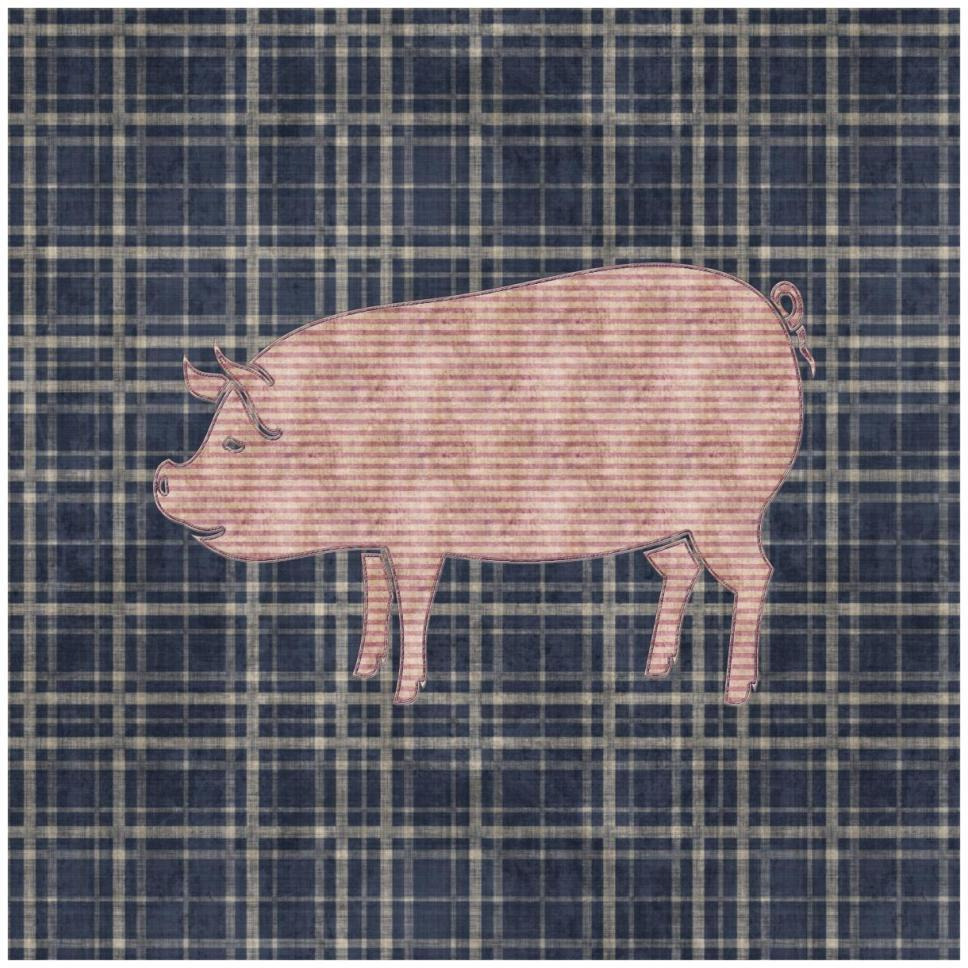 Country Style Pig-Paper Art-42&quotx42"
