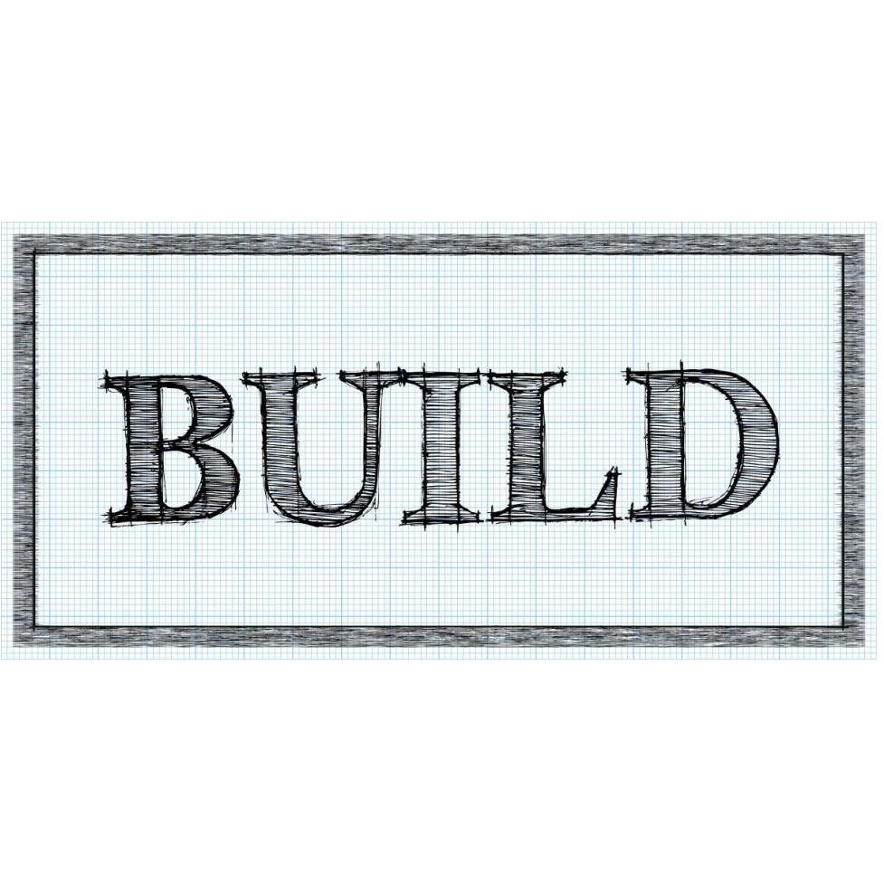 Sketched Words - Build-Paper Art-62&quotx32"