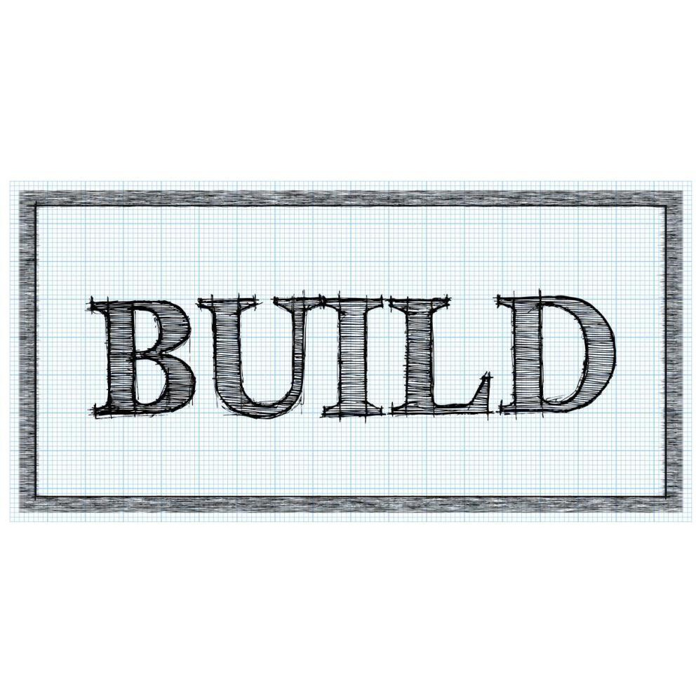 Sketched Words - Build-Paper Art-74&quotx38"