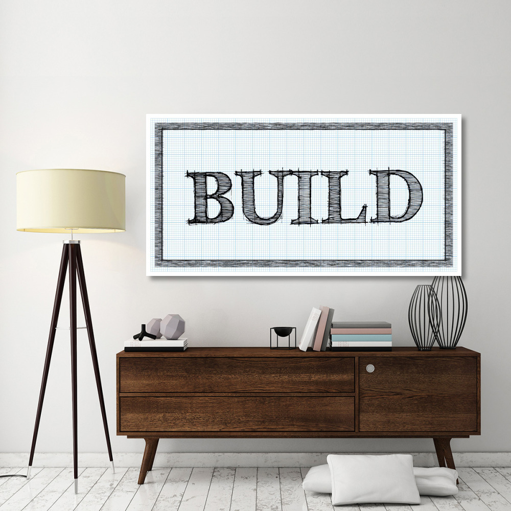 Sketched Words - Build-Paper Art-74&quotx38"