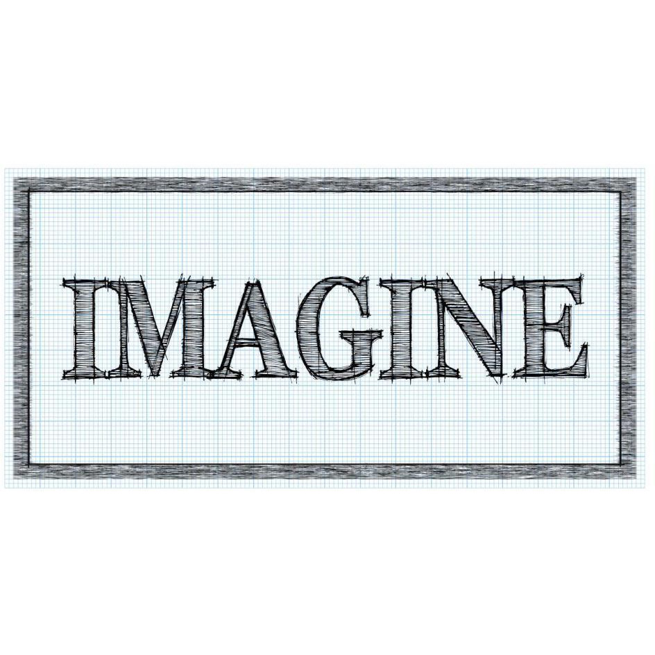 Sketched Words - Imagine-Paper Art-26&quotx14"