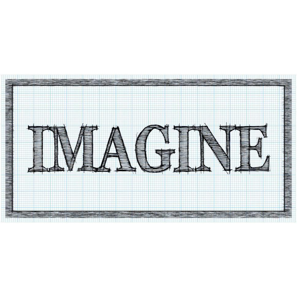 Sketched Words - Imagine-Paper Art-50&quotx26"