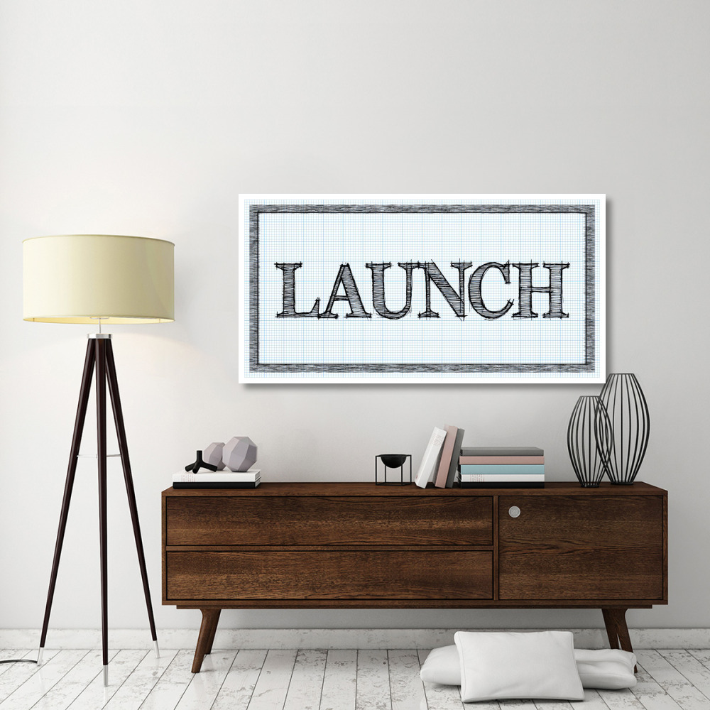 Sketched Words - Launch-Paper Art-62&quotx32"