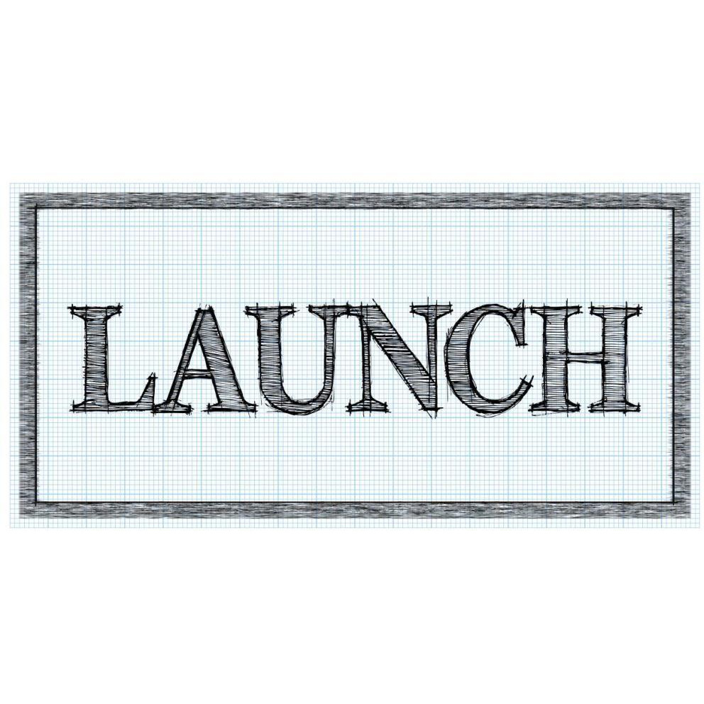 Sketched Words - Launch-Paper Art-74&quotx38"