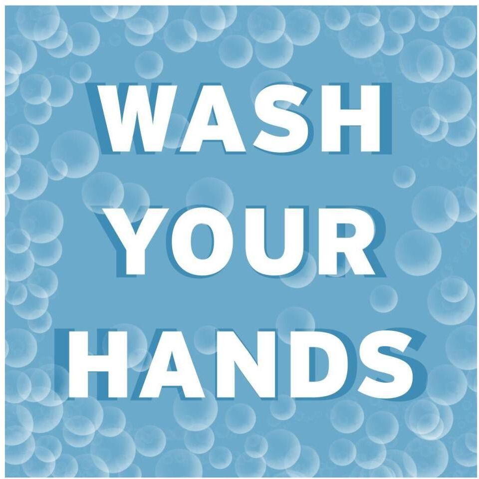 Bathroom Signs - Bubbles - Wash Your Hands-Paper Art-38&quotx38"