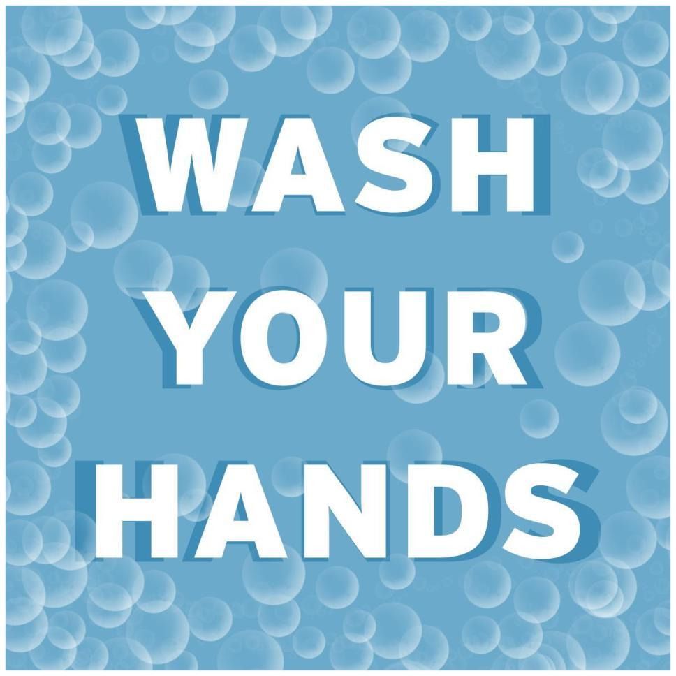 Bathroom Signs - Bubbles - Wash Your Hands-Paper Art-42&quotx42"