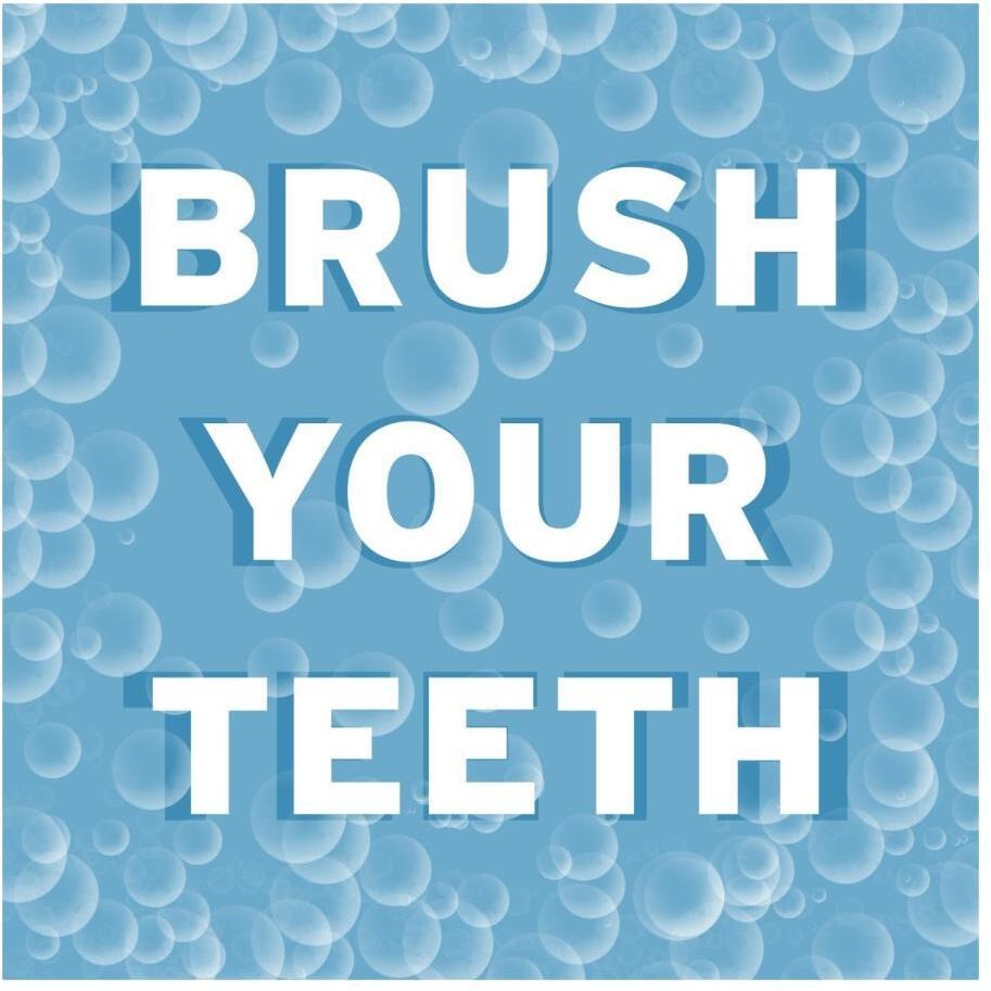 Bathroom Signs - Bubbles - Brush Your Teeth-Paper Art-20&quotx20"