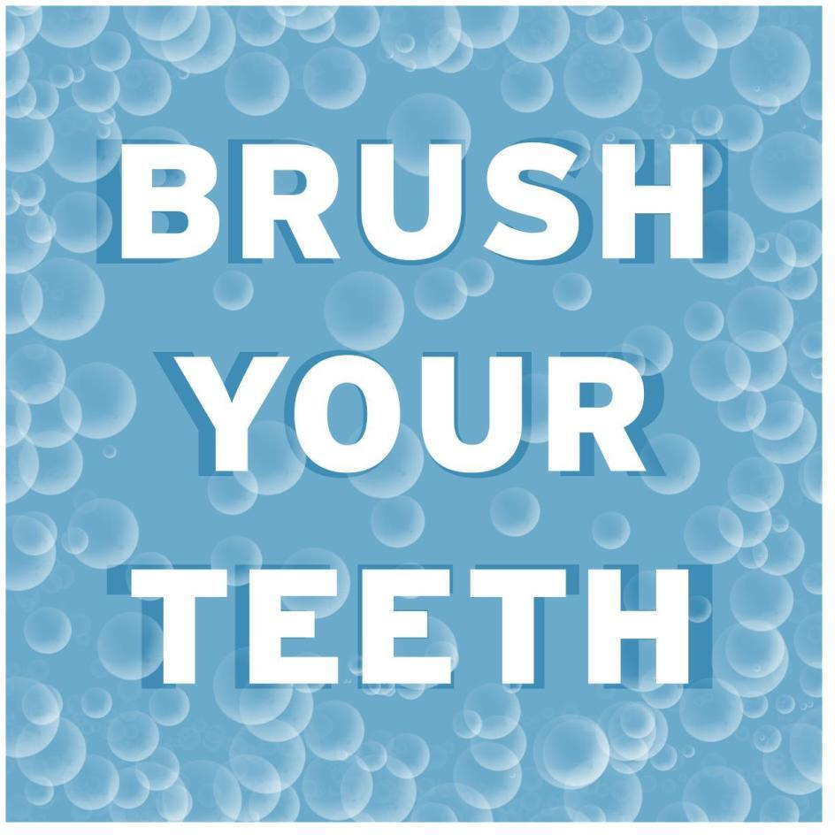 Bathroom Signs - Bubbles - Brush Your Teeth-Paper Art-26&quotx26"