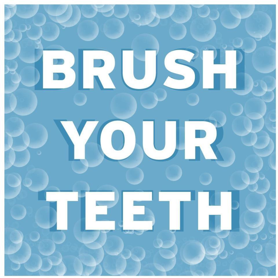 Bathroom Signs - Bubbles - Brush Your Teeth-Paper Art-32&quotx32"