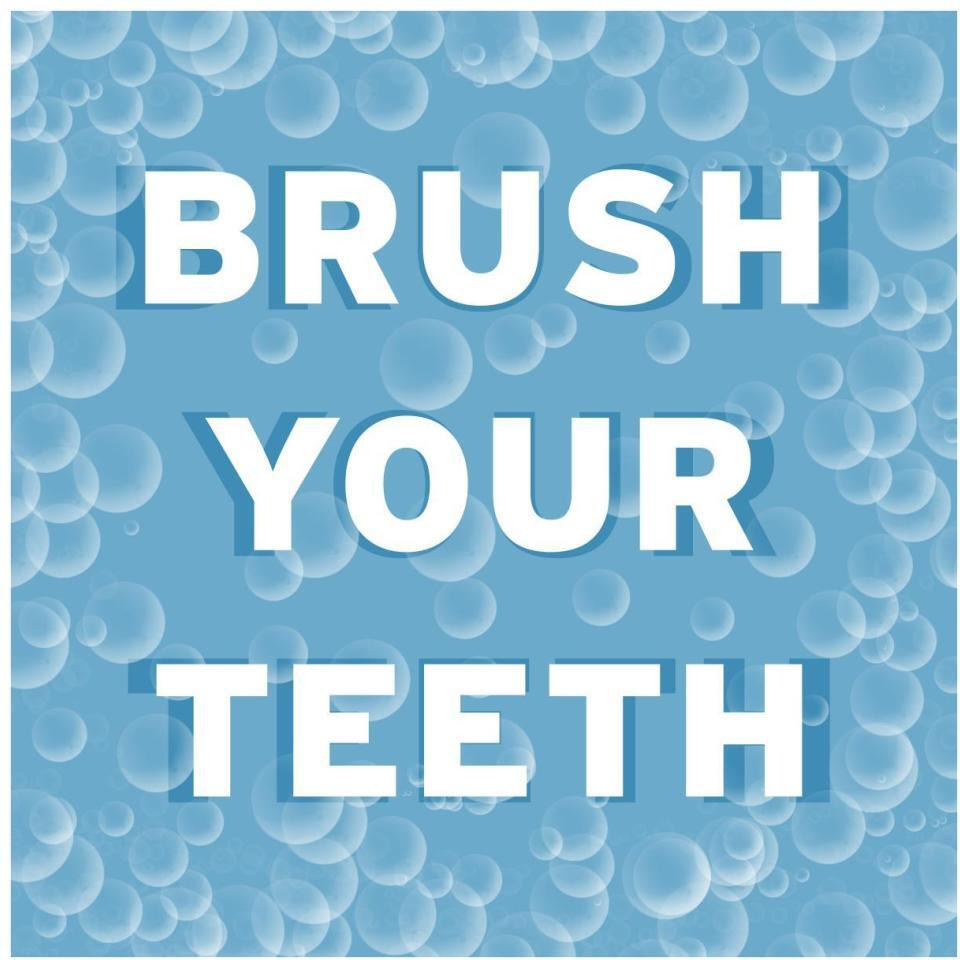 Bathroom Signs - Bubbles - Brush Your Teeth-Paper Art-38&quotx38"