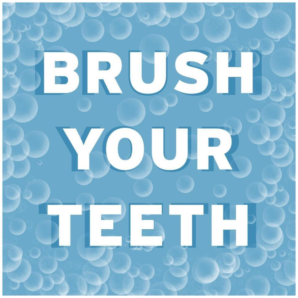 Bathroom Signs - Bubbles - Brush Your Teeth-Paper Art-42&quotx42"