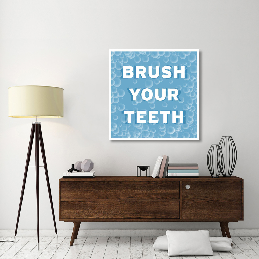 Bathroom Signs - Bubbles - Brush Your Teeth-Paper Art-42&quotx42"