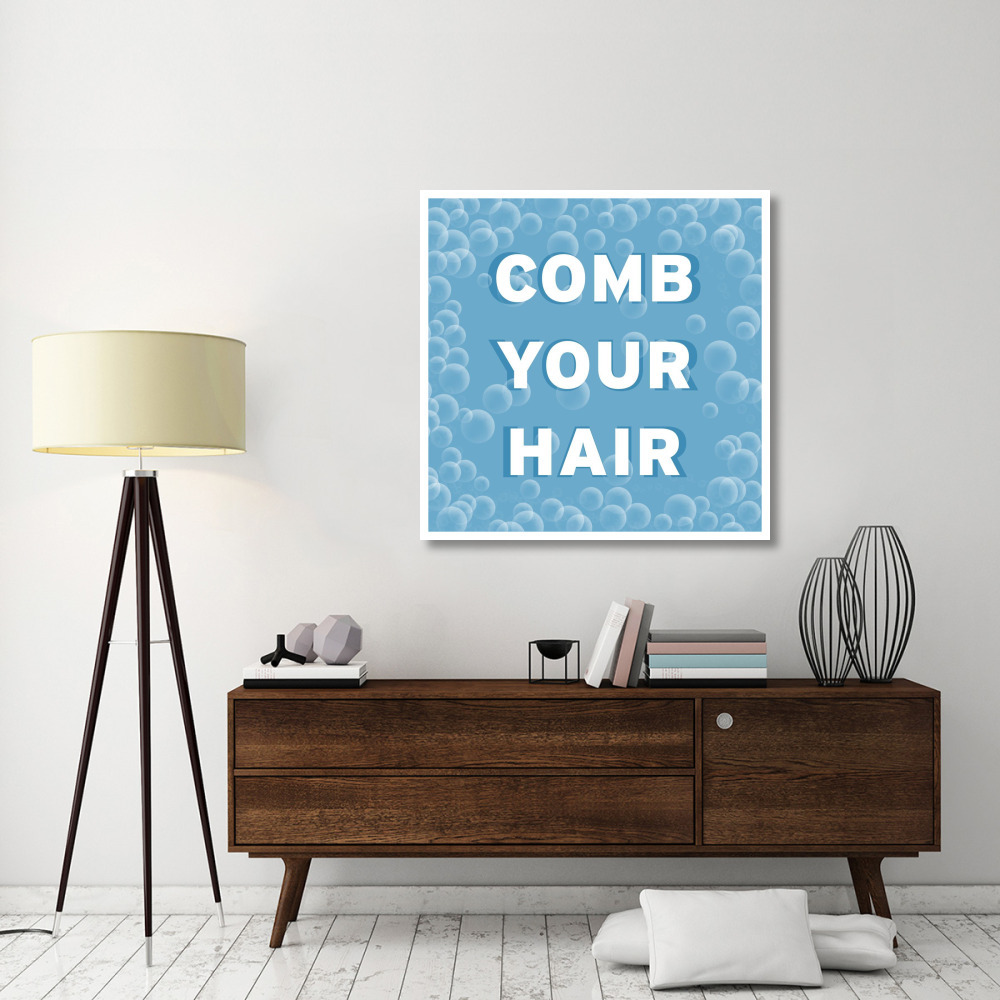Bathroom Signs - Bubbles - Comb Your Hair-Paper Art-42&quotx42"