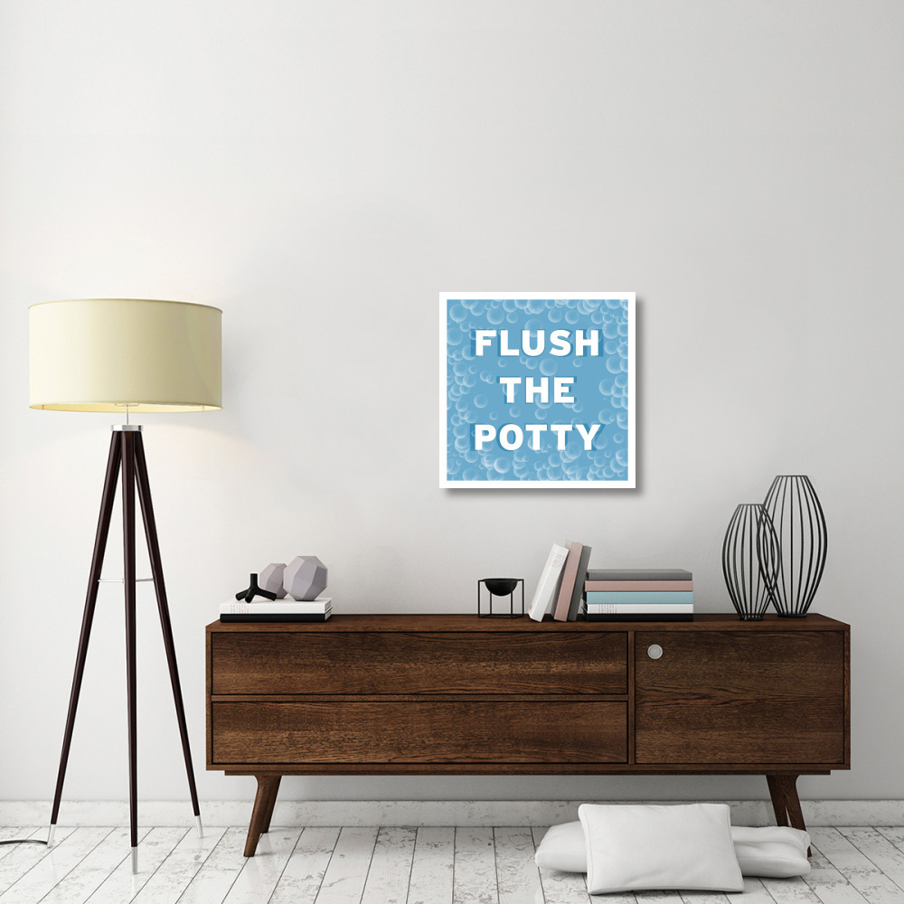 Bathroom Signs - Bubbles - Flush the Potty-Paper Art-26&quotx26"