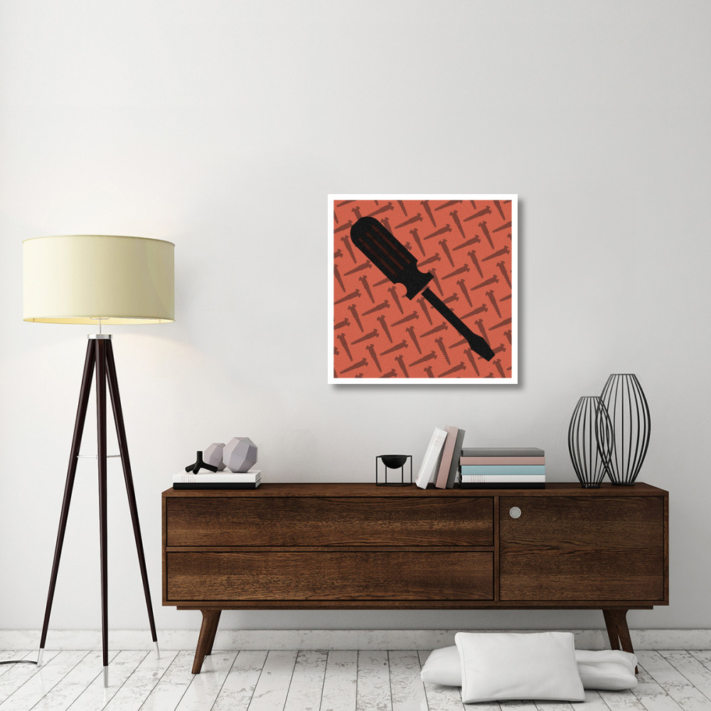 Hand Tools - Flathead Screwdriver and Screws-Paper Art-32&quotx32"