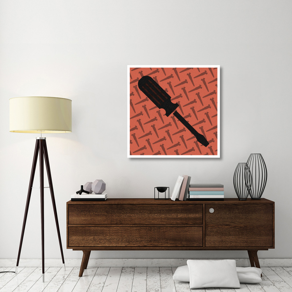 Hand Tools - Flathead Screwdriver and Screws-Paper Art-38&quotx38"