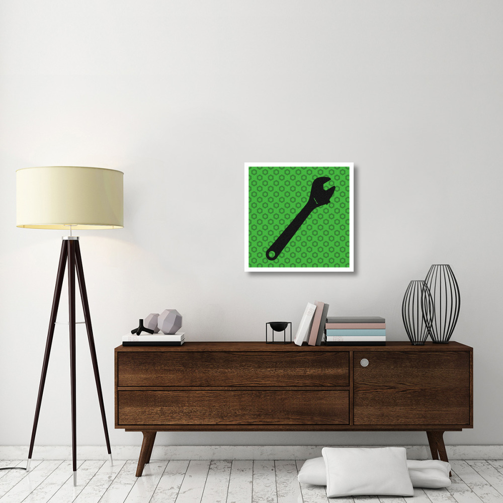 Hand Tools - Wrench and Hex Nut-Paper Art-26&quotx26"