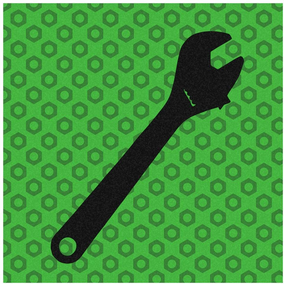 Hand Tools - Wrench and Hex Nut-Paper Art-38&quotx38"