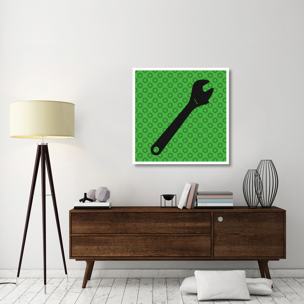 Hand Tools - Wrench and Hex Nut-Paper Art-38&quotx38"