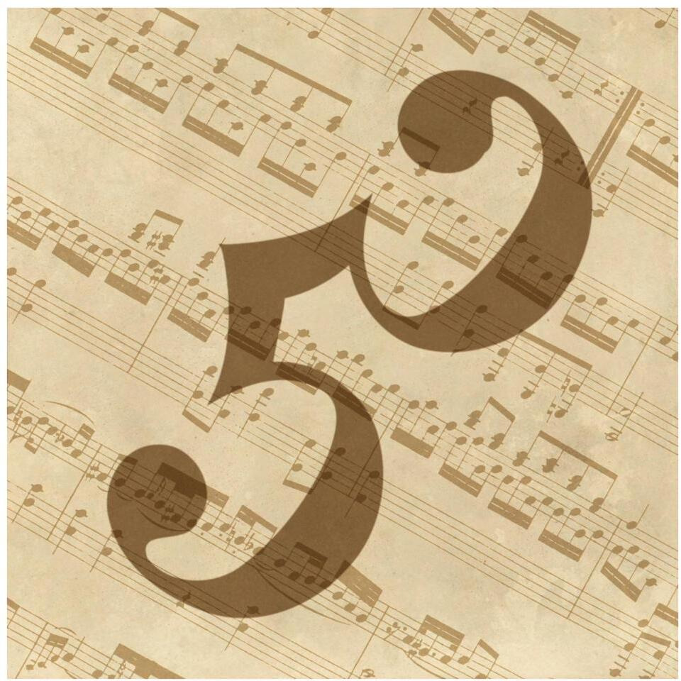 Music - Alto Clef-Paper Art-38&quotx38"