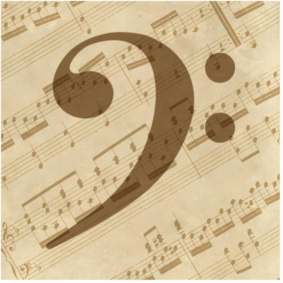 Music - Bass Clef-Paper Art-20&quotx20"