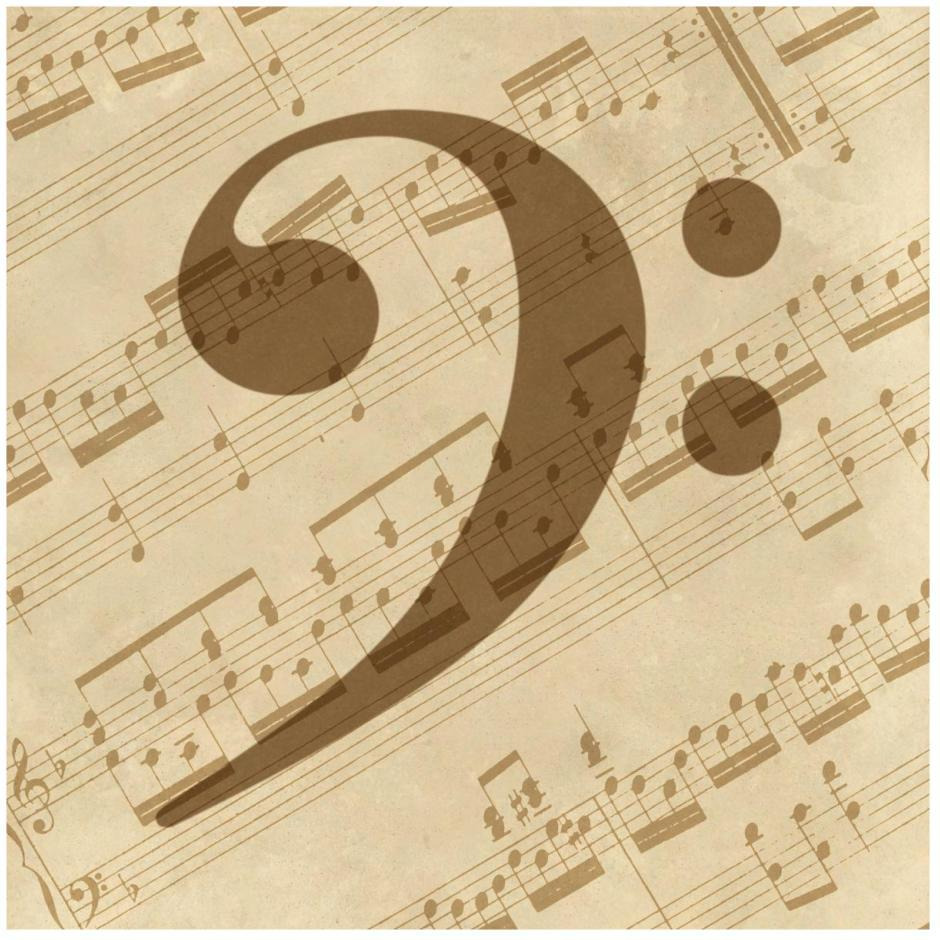 Music - Bass Clef-Paper Art-26&quotx26"