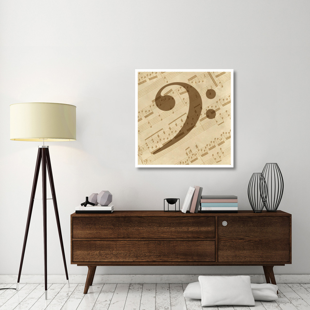 Music - Bass Clef-Paper Art-38&quotx38"