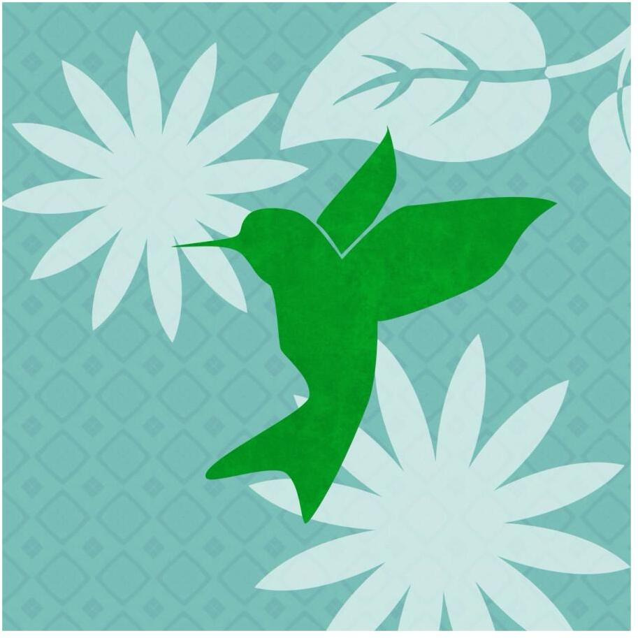Bright Birds Hummingbird-Paper Art-20&quotx20"