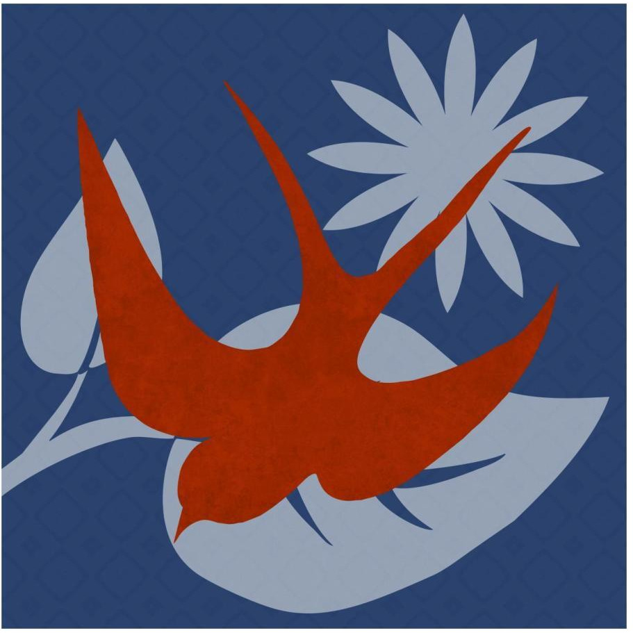 Bright Birds Swallow-Paper Art-20&quotx20"