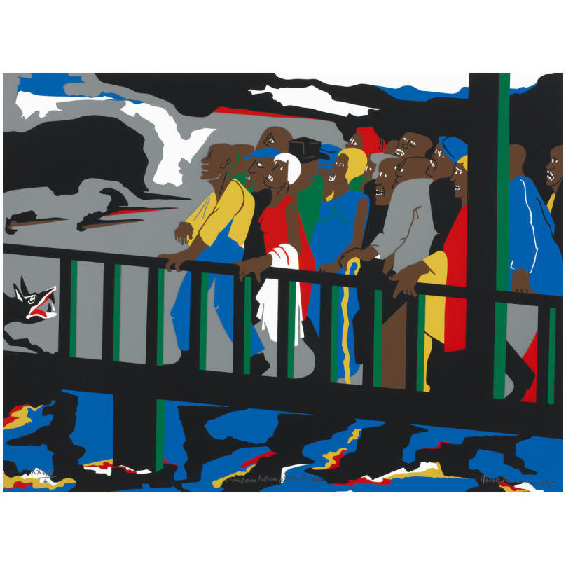 Confrontation on the Bridge, 1975-Paper Art-18&quotx14"